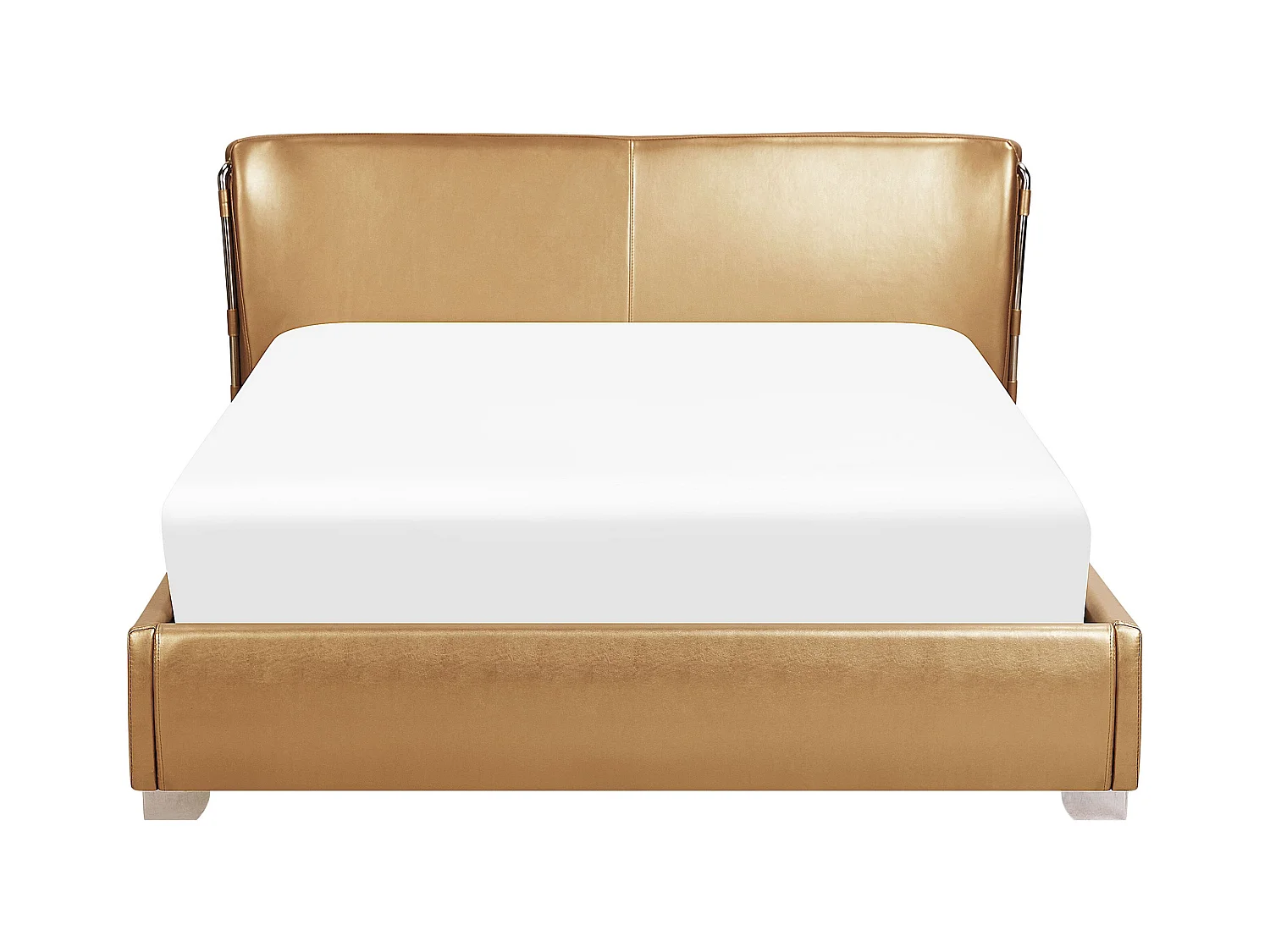 Modernes Bett Echtleder 160 x 200 cm golden Paris