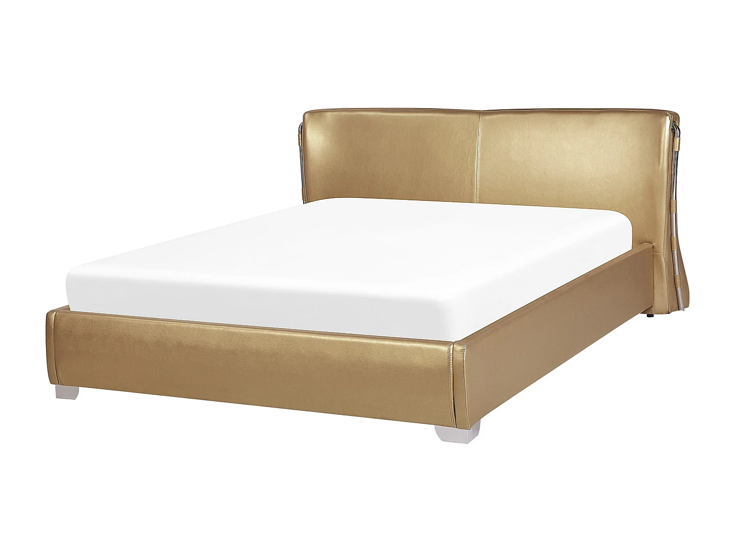 Modernes Bett Echtleder 160 x 200 cm golden Paris