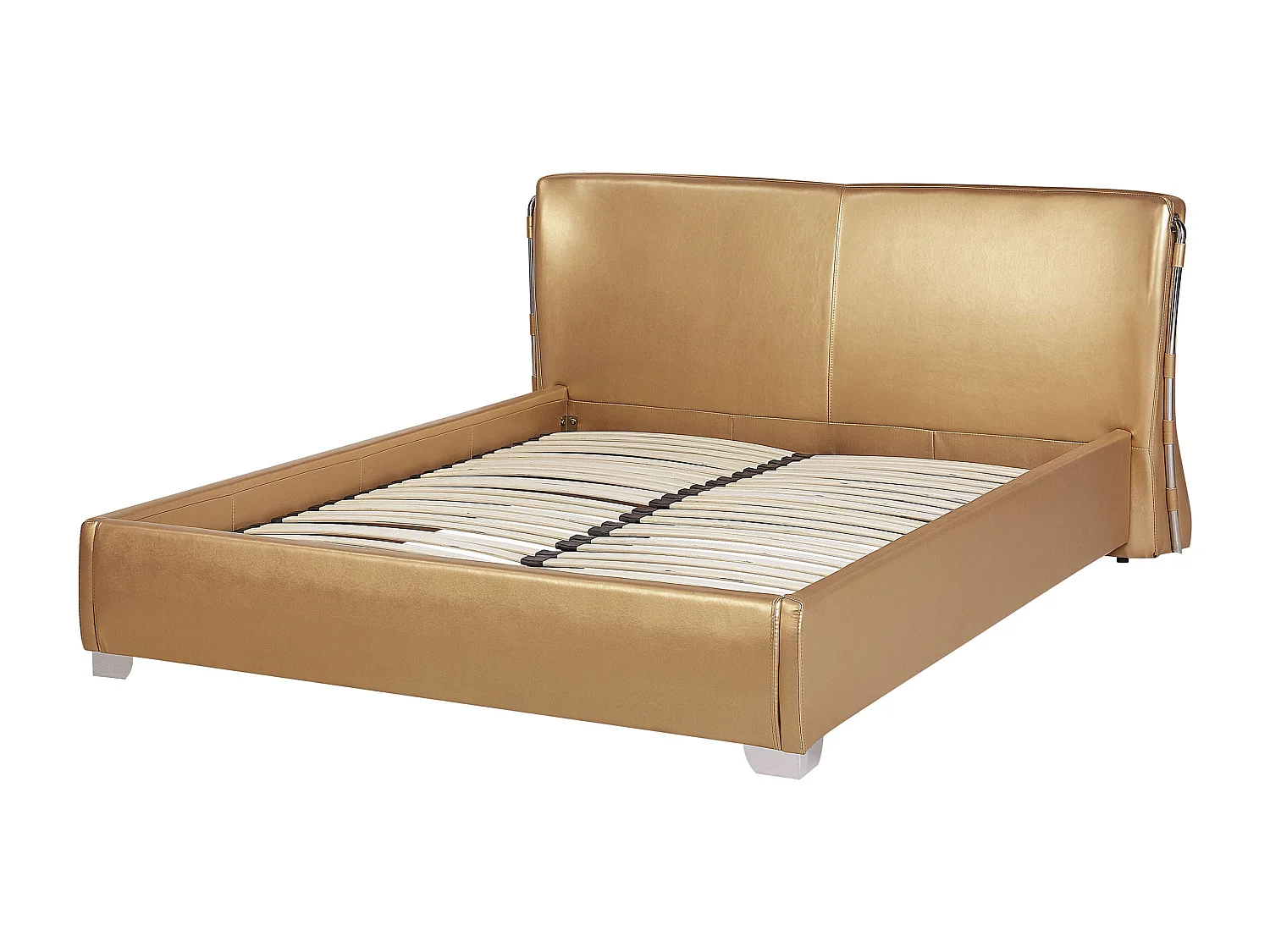 Modernes Bett Echtleder 160 x 200 cm golden Paris