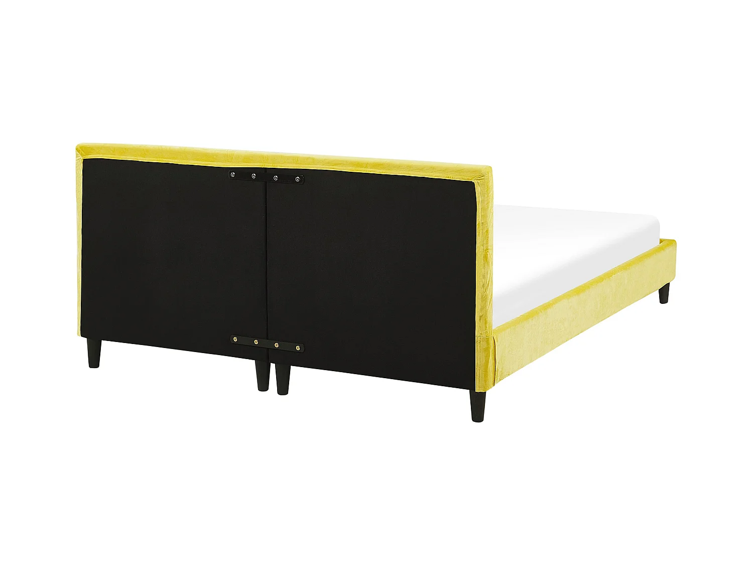 Modernes Doppelbett abnehmbarer Polsterbezug 160 x 200 cm Samtstoff gelb Fitou