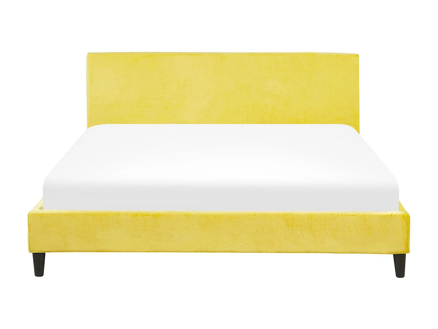Lit avec sommier Velours FITOU 160 x 200 cm Jaune