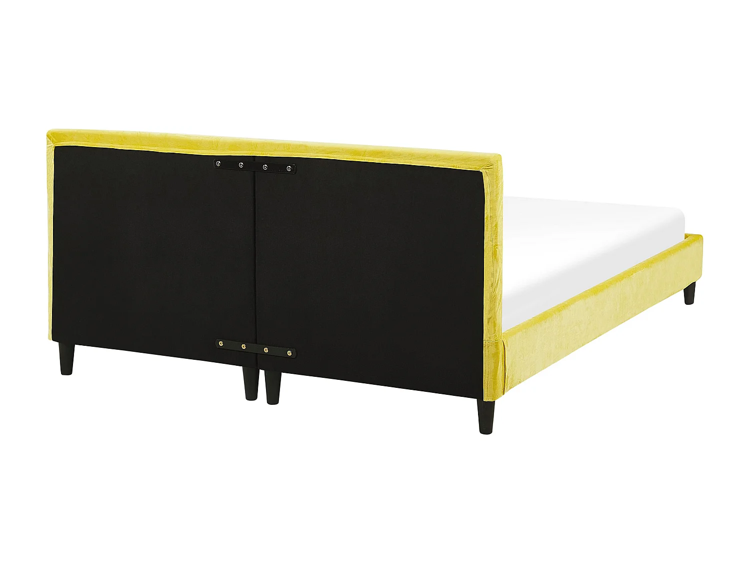 Lit avec sommier Velours FITOU 160 x 200 cm Jaune