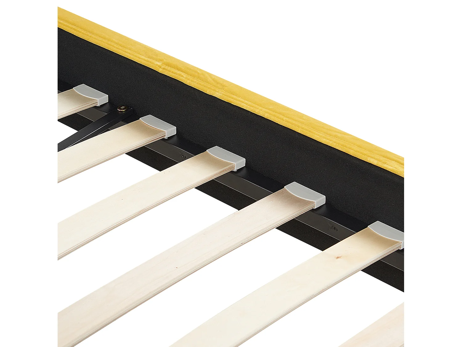 Lit avec sommier Velours FITOU 160 x 200 cm Jaune