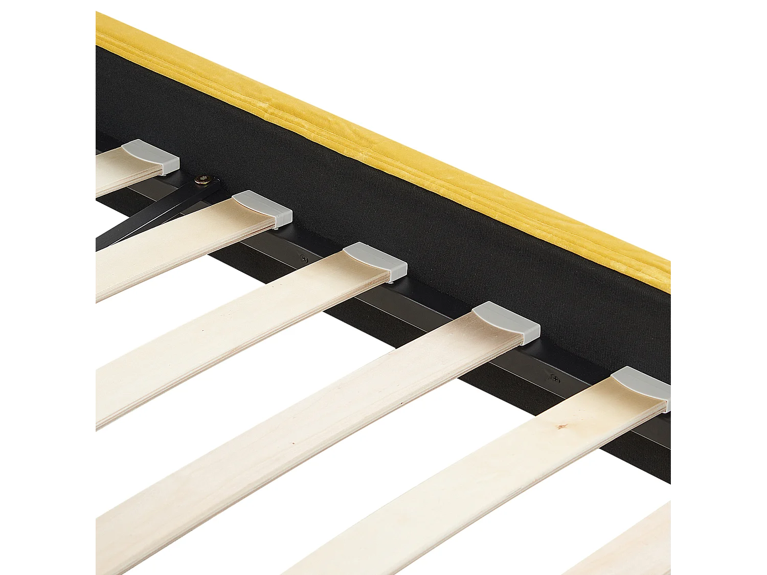 Lit avec sommier Velours FITOU 160 x 200 cm Jaune