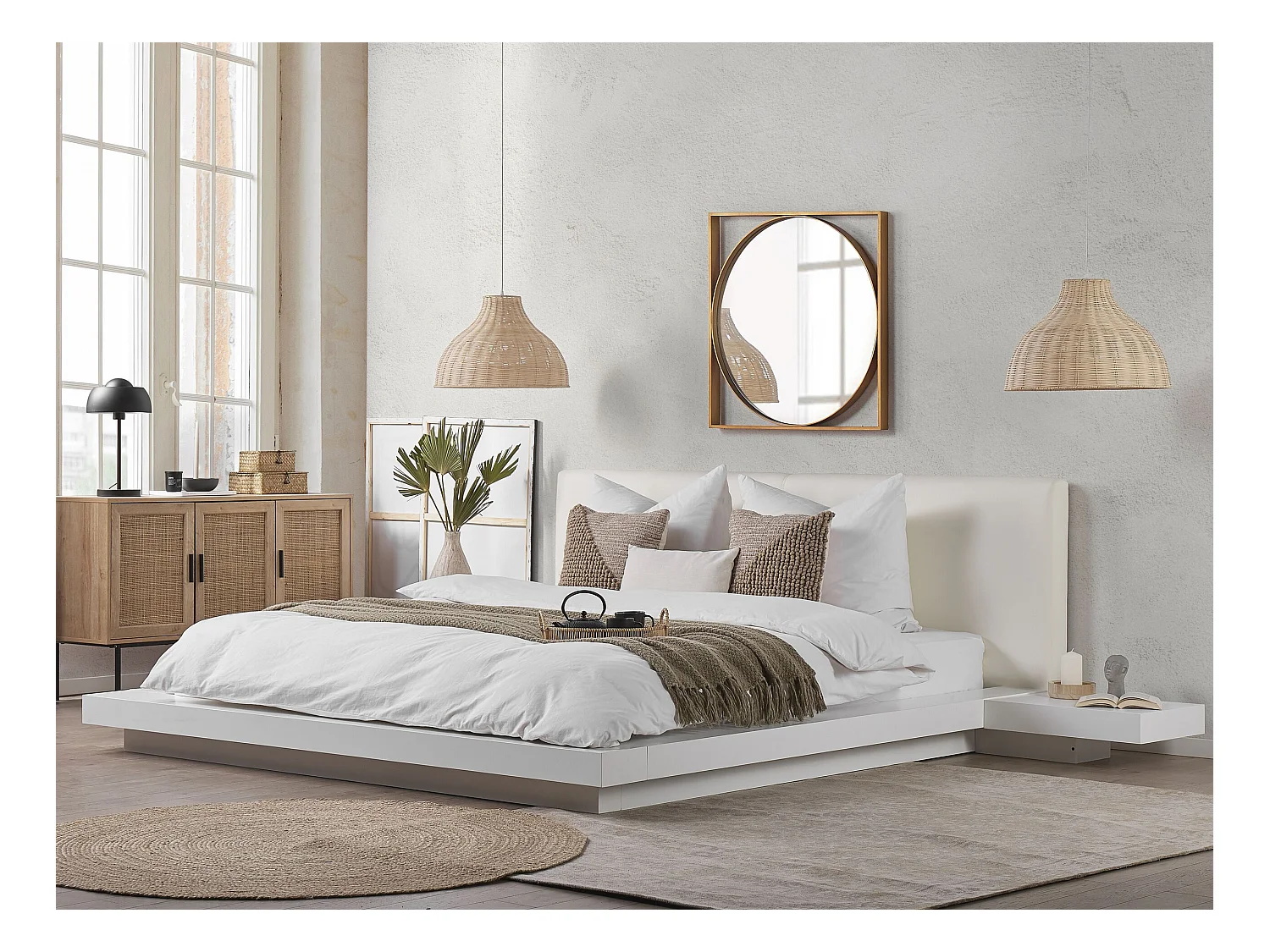 Lit avec sommier ZEN 180 x 200 cm Blanc