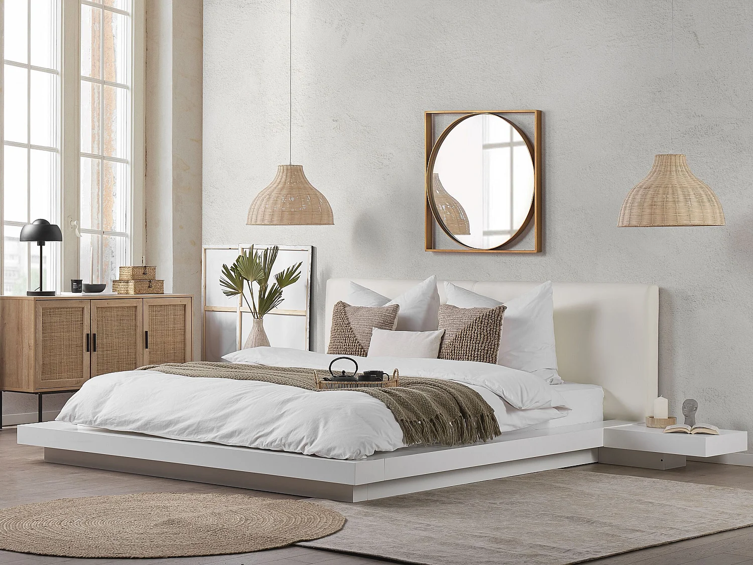 Lit avec sommier ZEN 180 x 200 cm Blanc