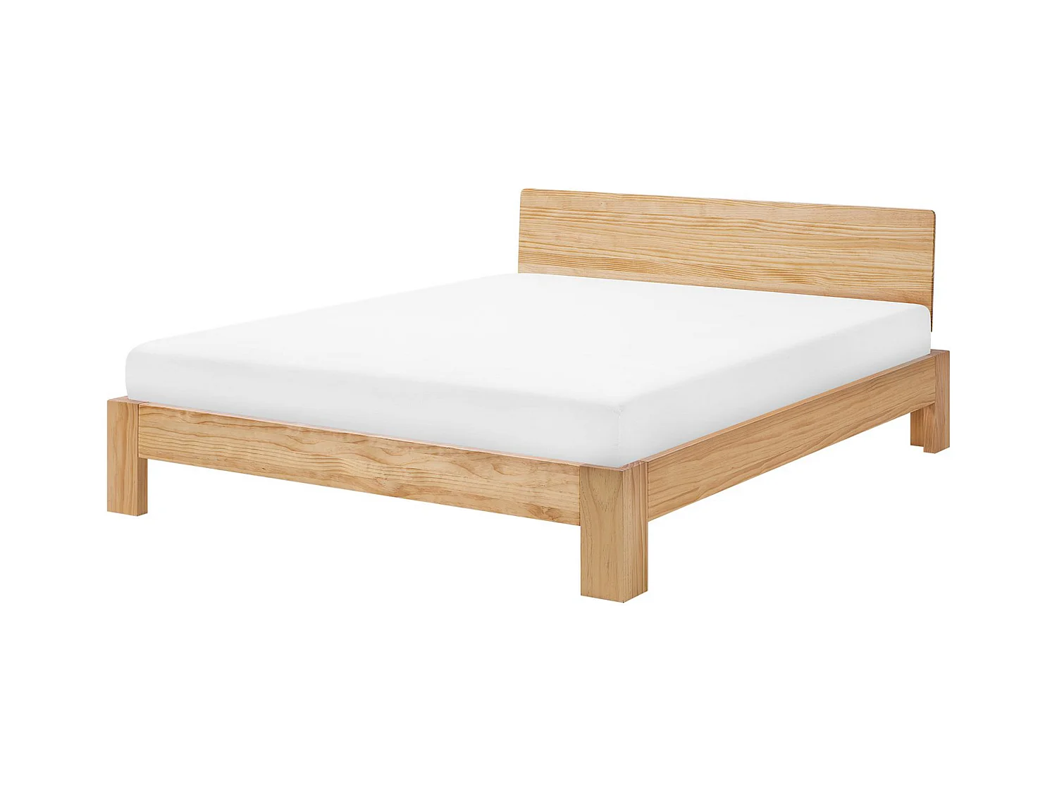 Lit avec sommier Bois de pin ROYAN 160 x 200 cm Marron clair