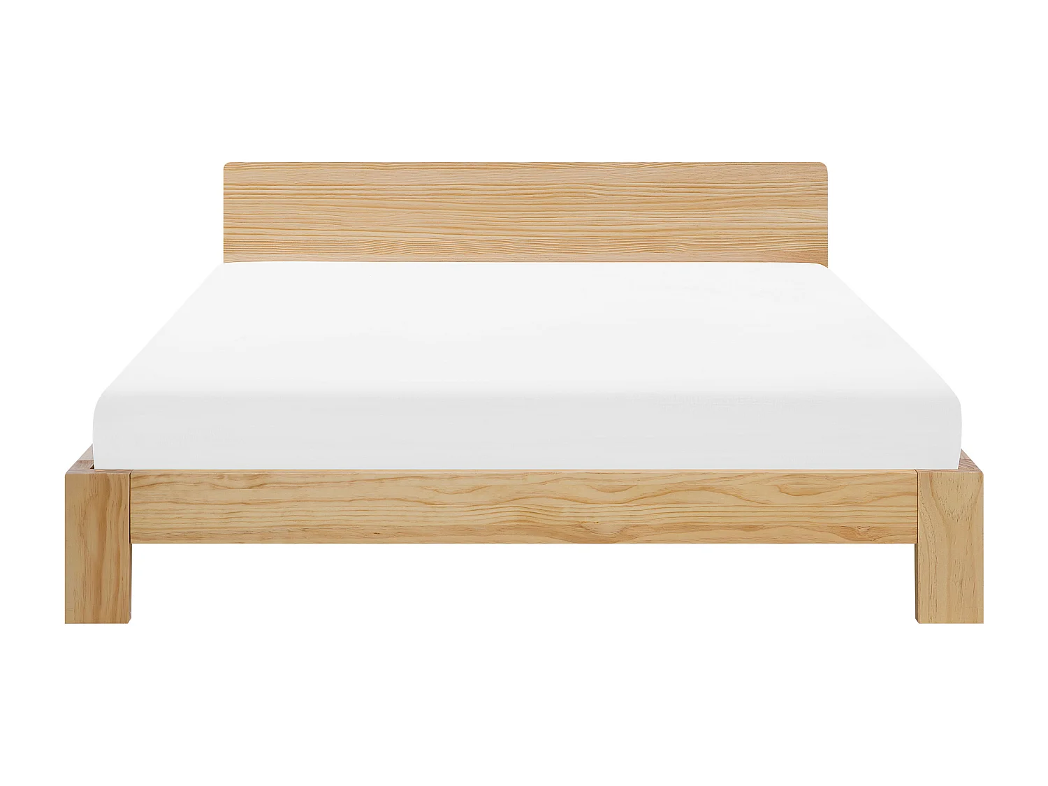 Lit avec sommier Bois de pin ROYAN 160 x 200 cm Marron clair