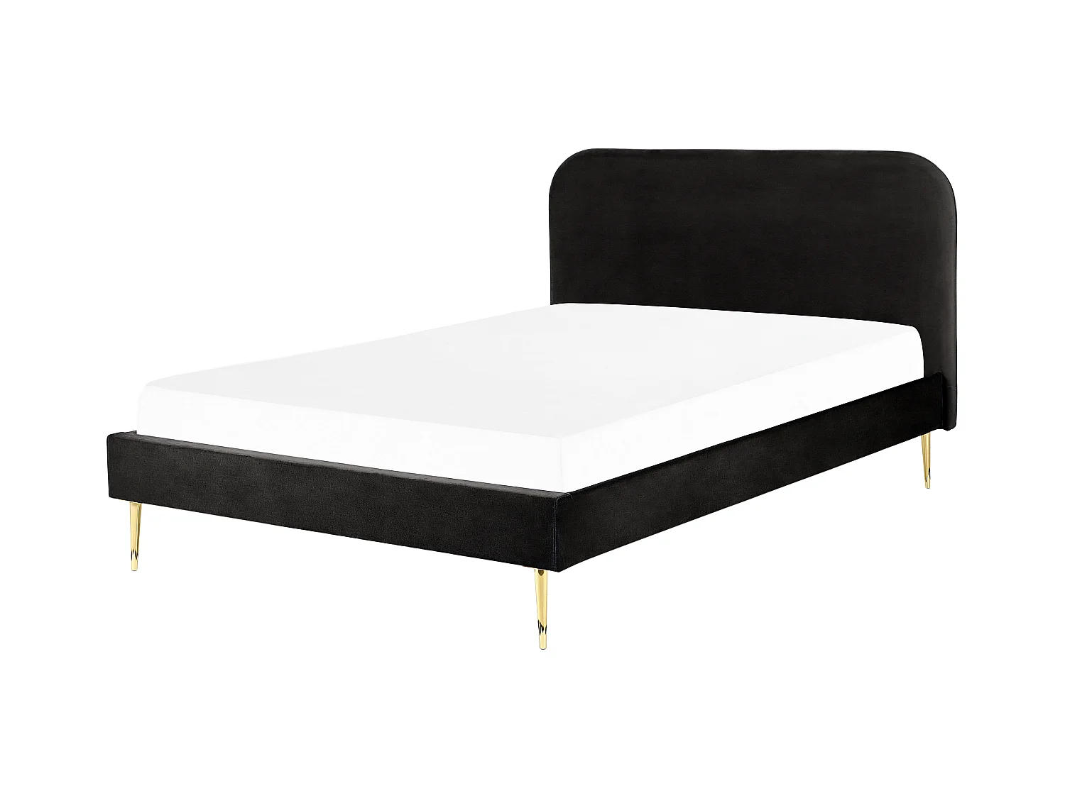 Lit avec sommier Velours FLAYAT 160 x 200 cm Noir