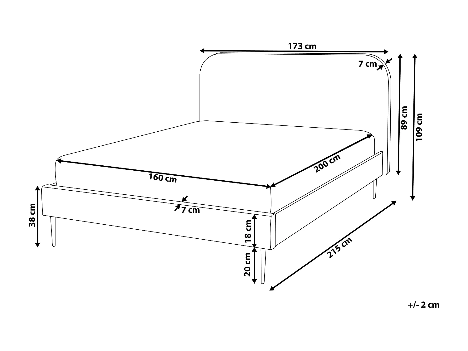 Bed Fluweel FLAYAT 160 x 200 cm Zwart