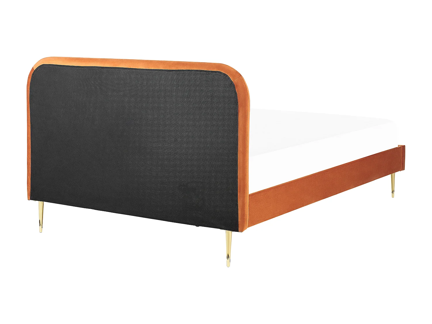Lit avec sommier Velours FLAYAT 140 x 200 cm Orange