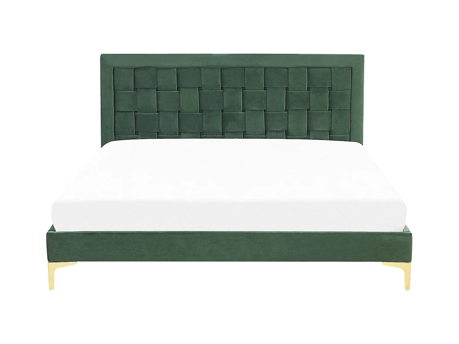 Bett mit Lattenrost Samtstoff LIMOUX 160 x 200 cm Dunkelgrün