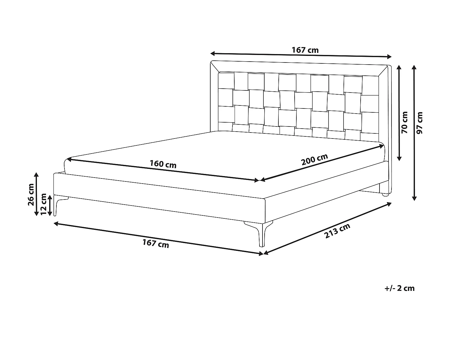 Lit avec sommier Velours LIMOUX 160 x 200 cm Vert foncé