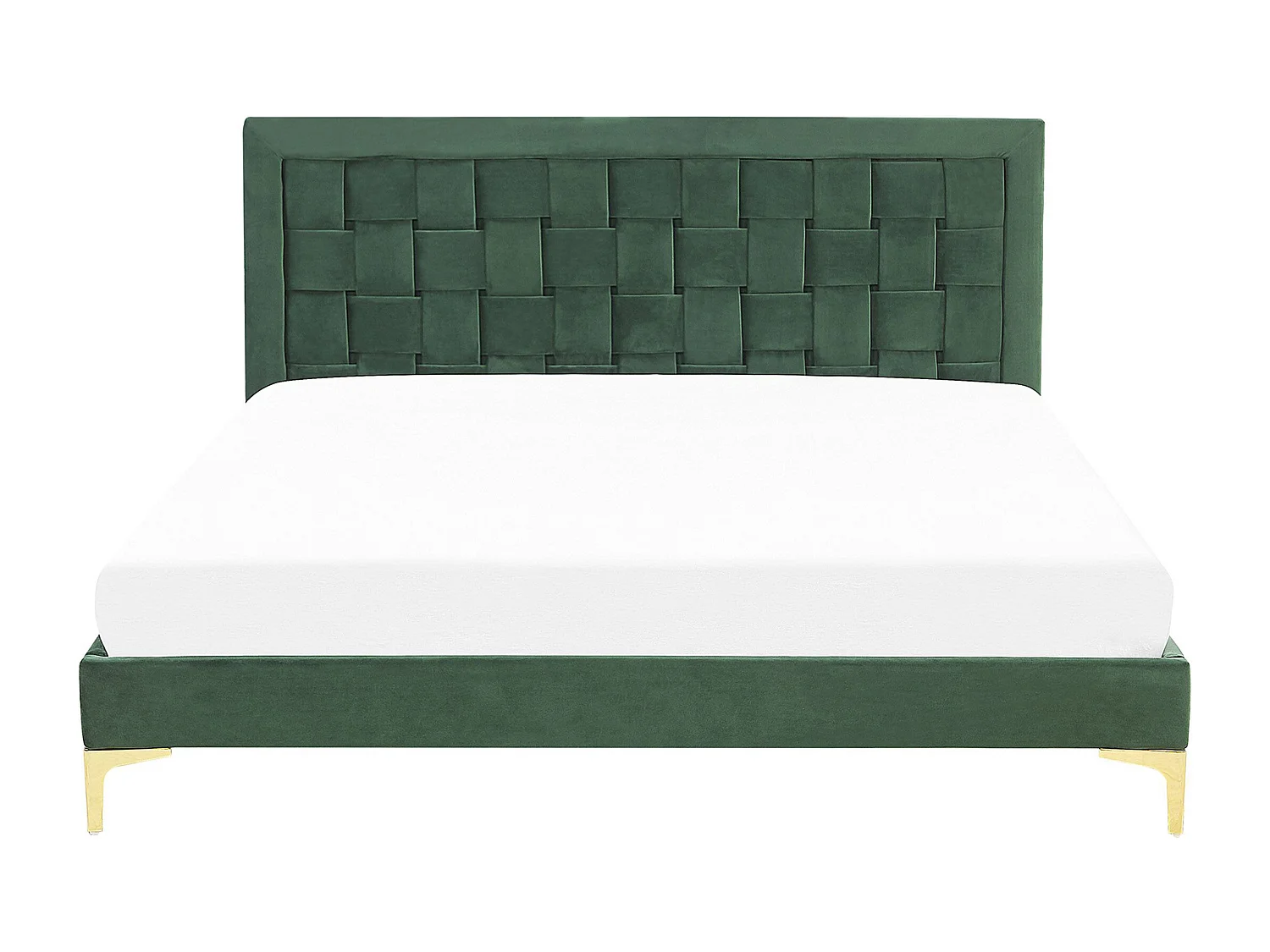 Lit avec sommier Velours LIMOUX 160 x 200 cm Vert foncé