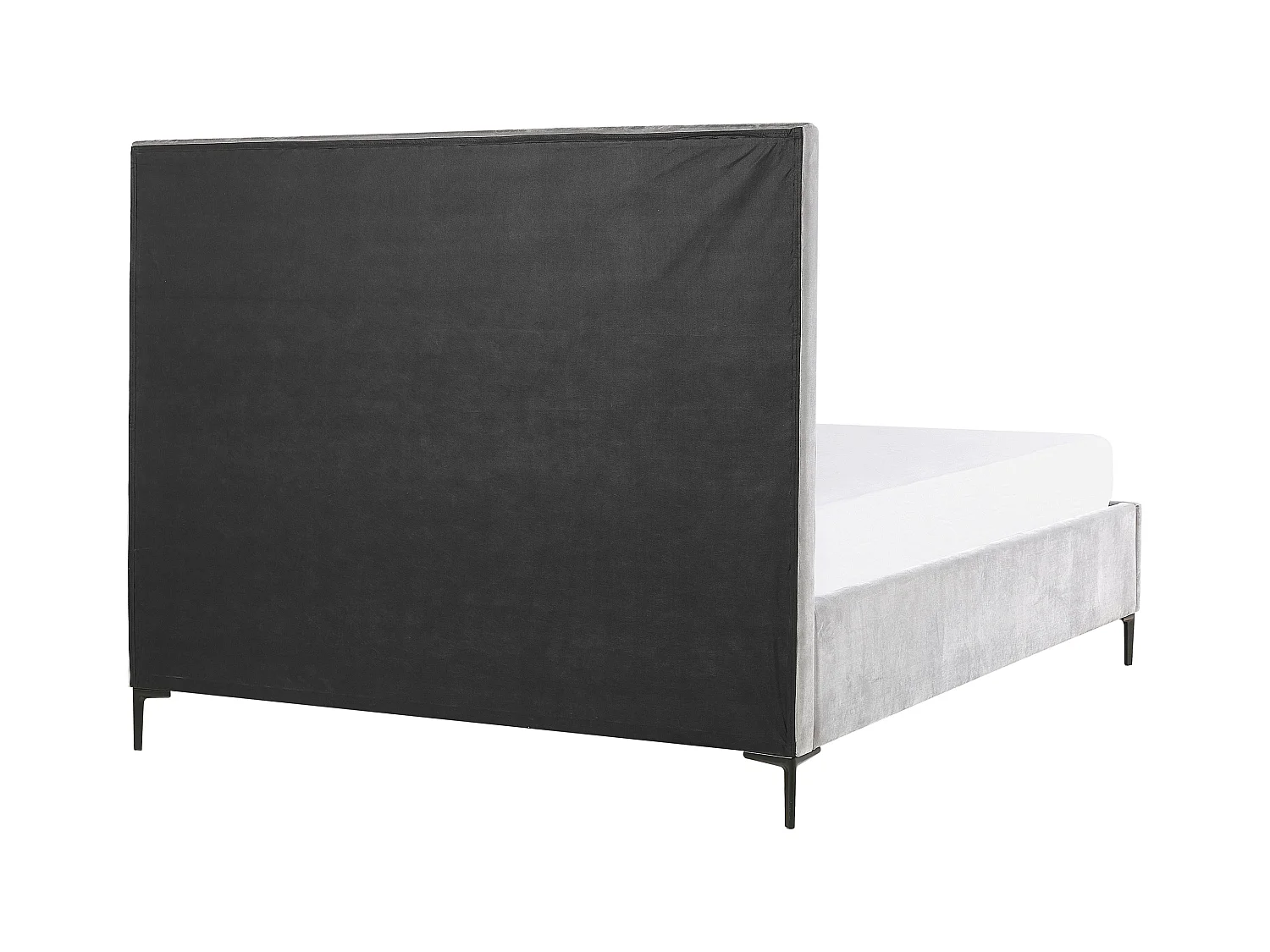 Cama con almacenaje Terciopelo SEZANNE 180 x 200 cm Gris claro