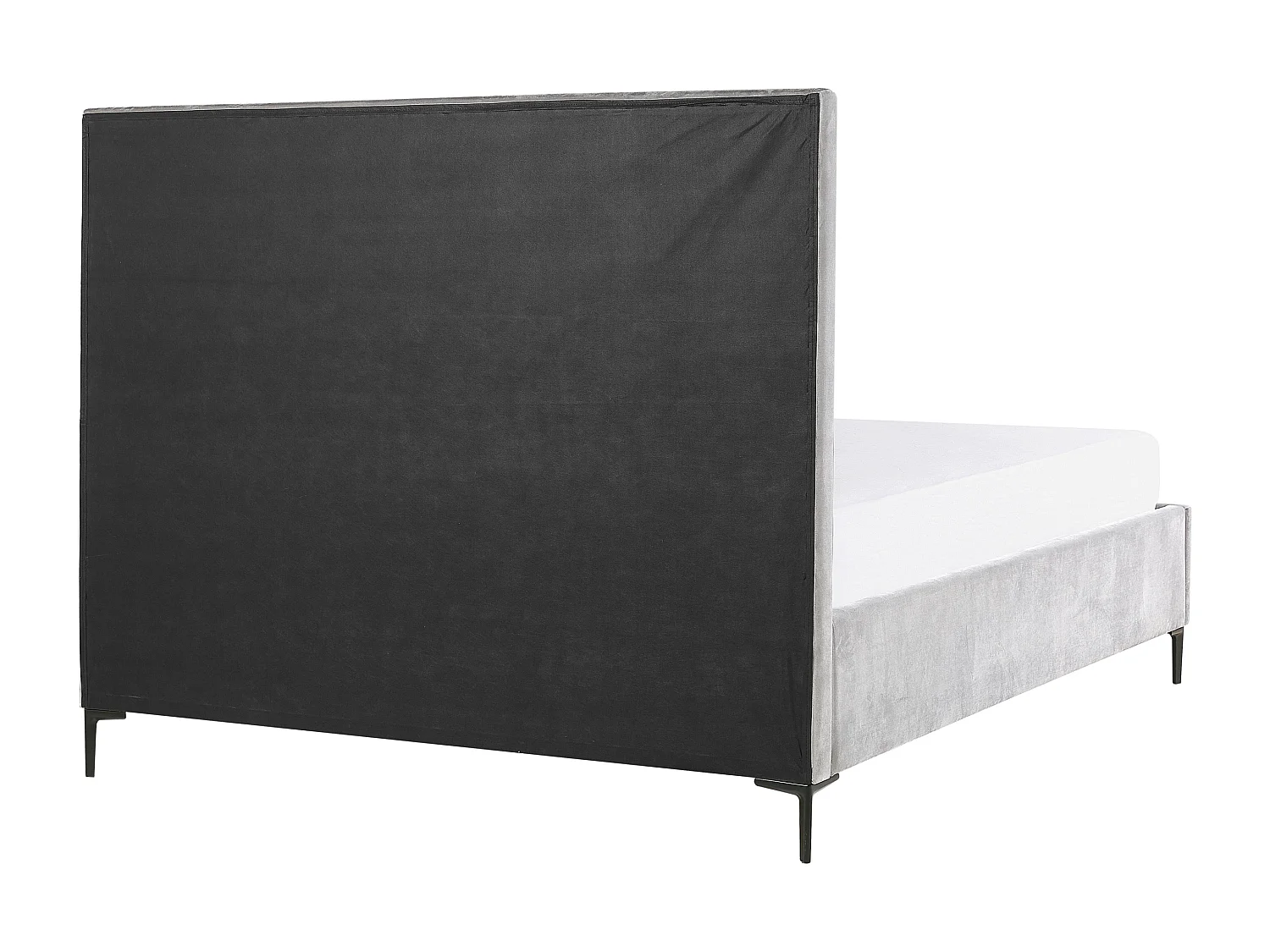 Letto con ottomano Velluto SEZANNE 180 x 200 cm Grigio chiaro