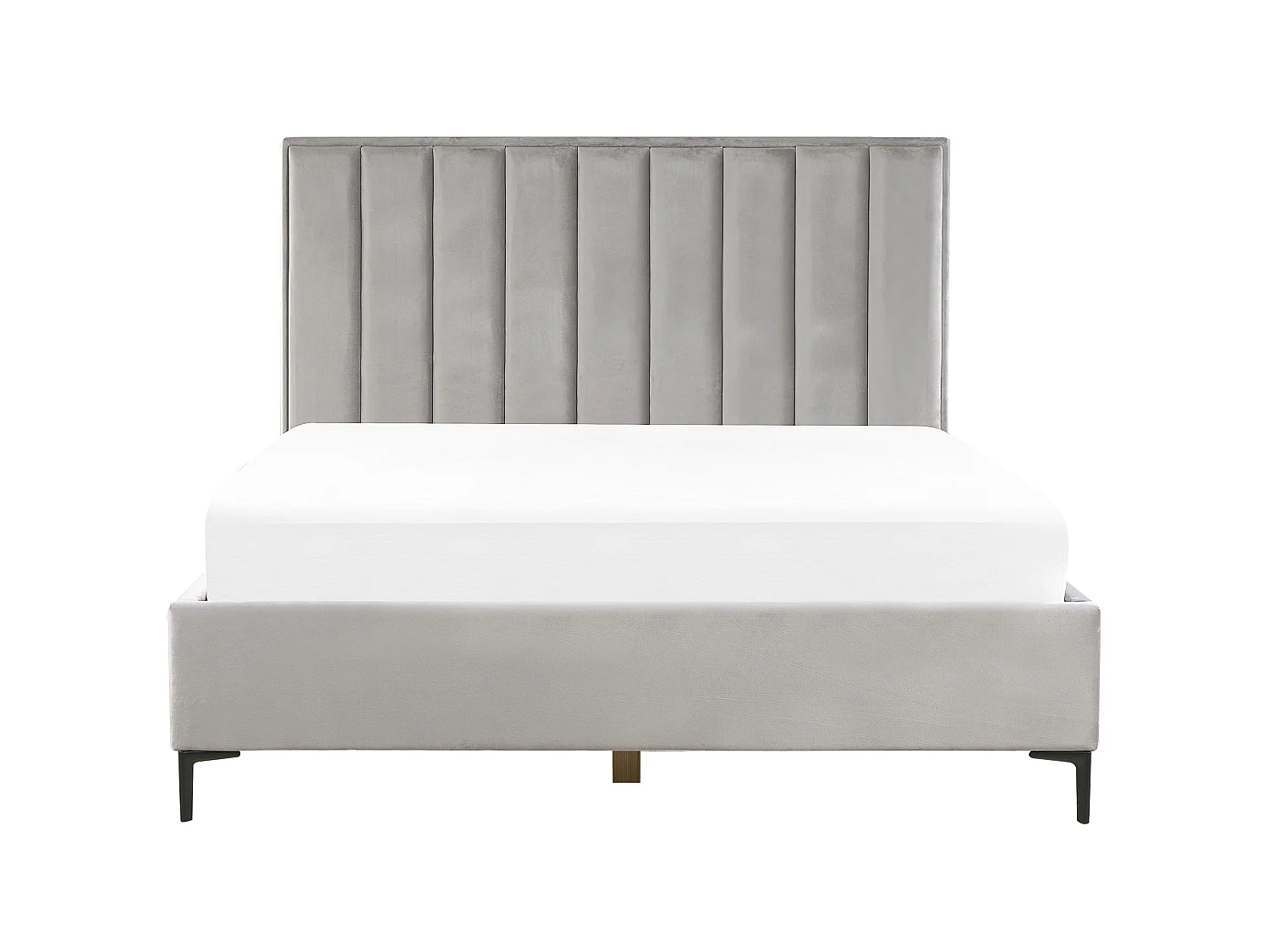 Bett mit Stauraum Samtstoff SEZANNE 180 x 200 cm Hellgrau