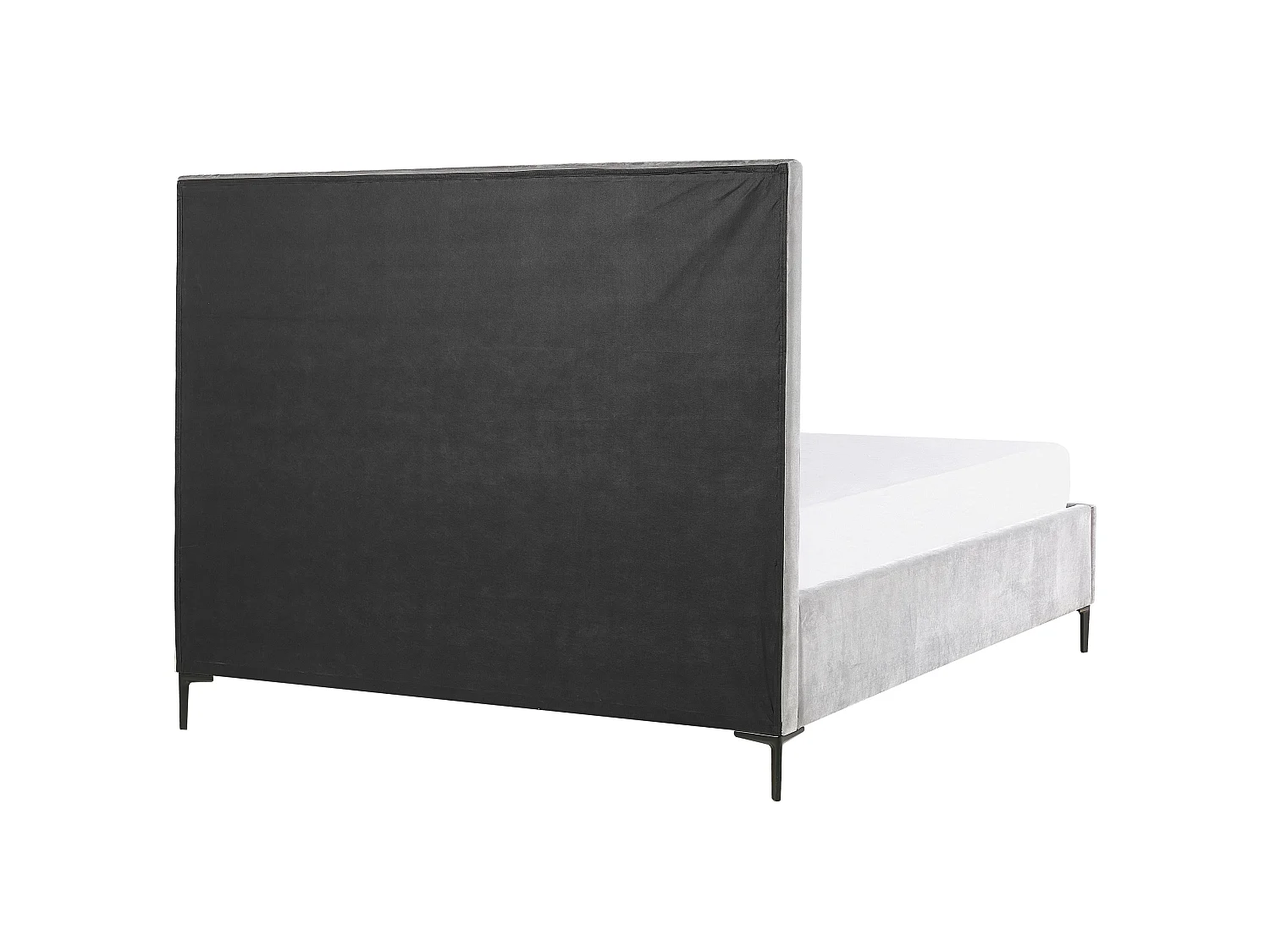 Bett mit Stauraum Samtstoff SEZANNE 180 x 200 cm Hellgrau