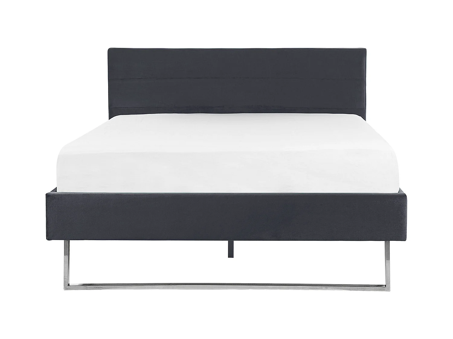 Lit avec sommier Velours BELLOU 140 x 200 cm Gris foncé