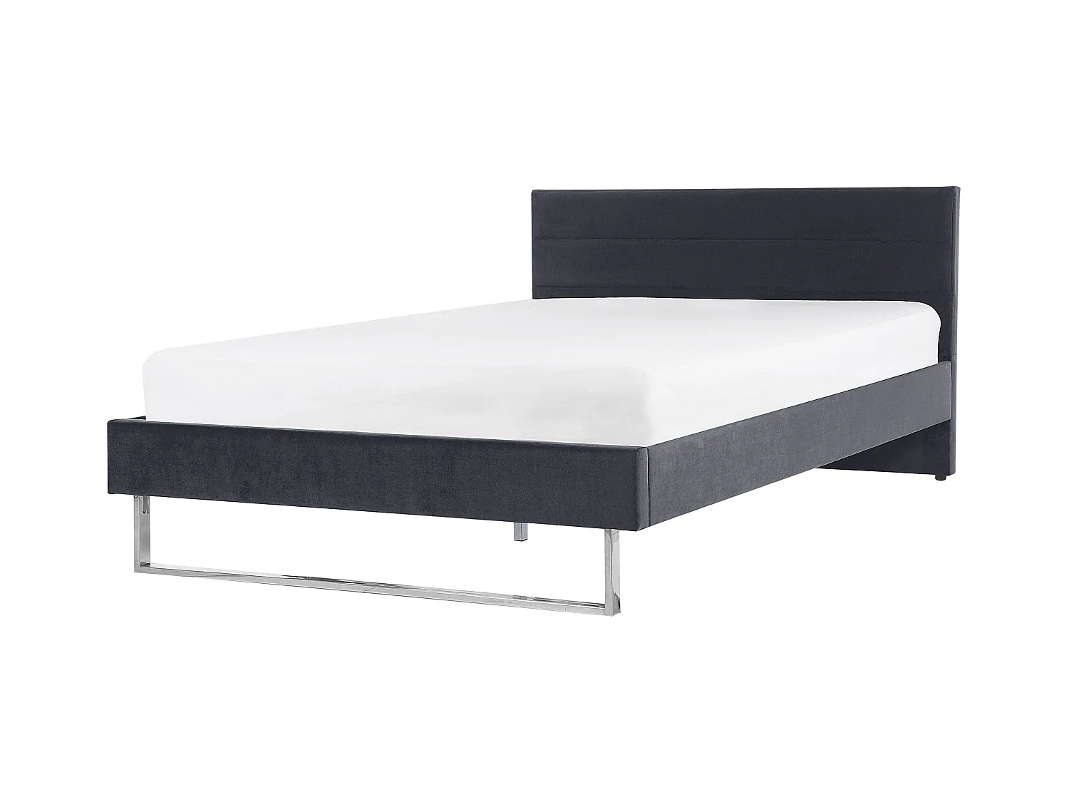 Lit avec sommier Velours BELLOU 140 x 200 cm Gris foncé
