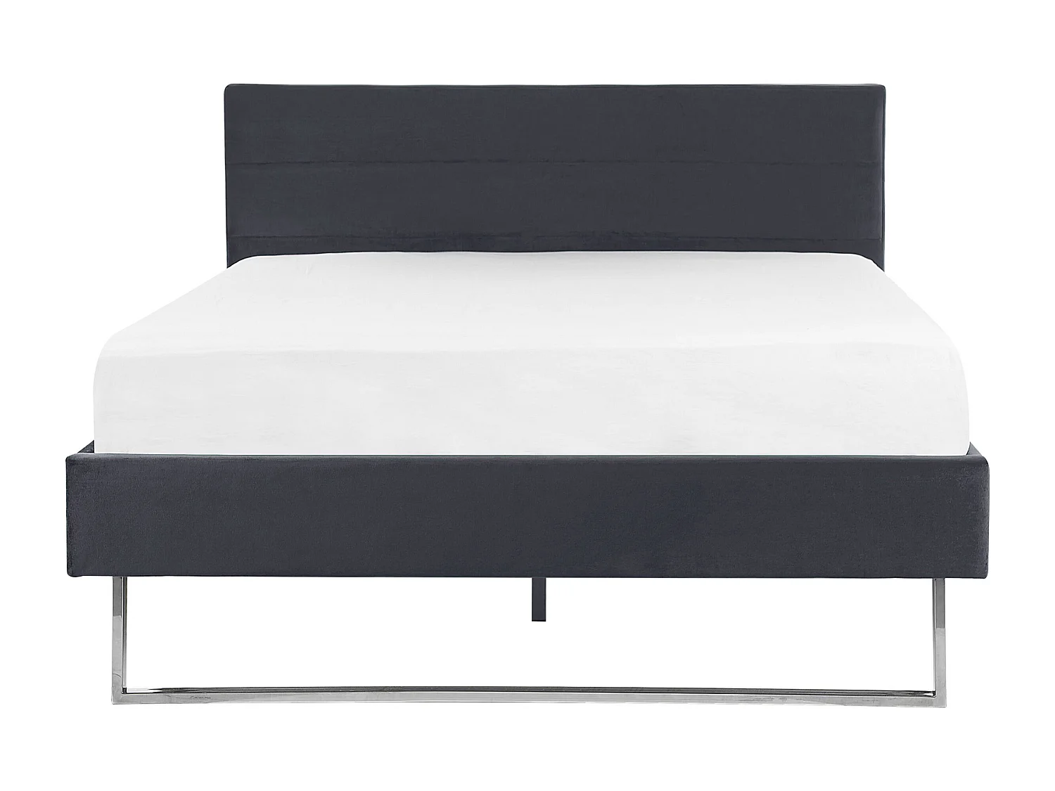 Lit avec sommier Velours BELLOU 140 x 200 cm Gris foncé