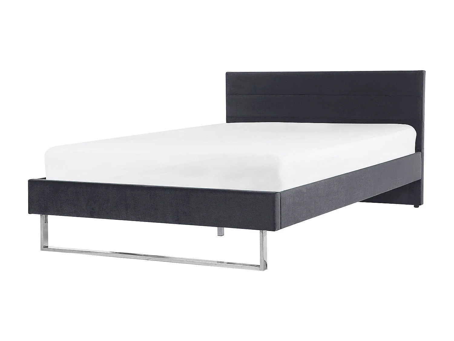 Bed Fluweel BELLOU 140 x 200 cm Donkergrijs