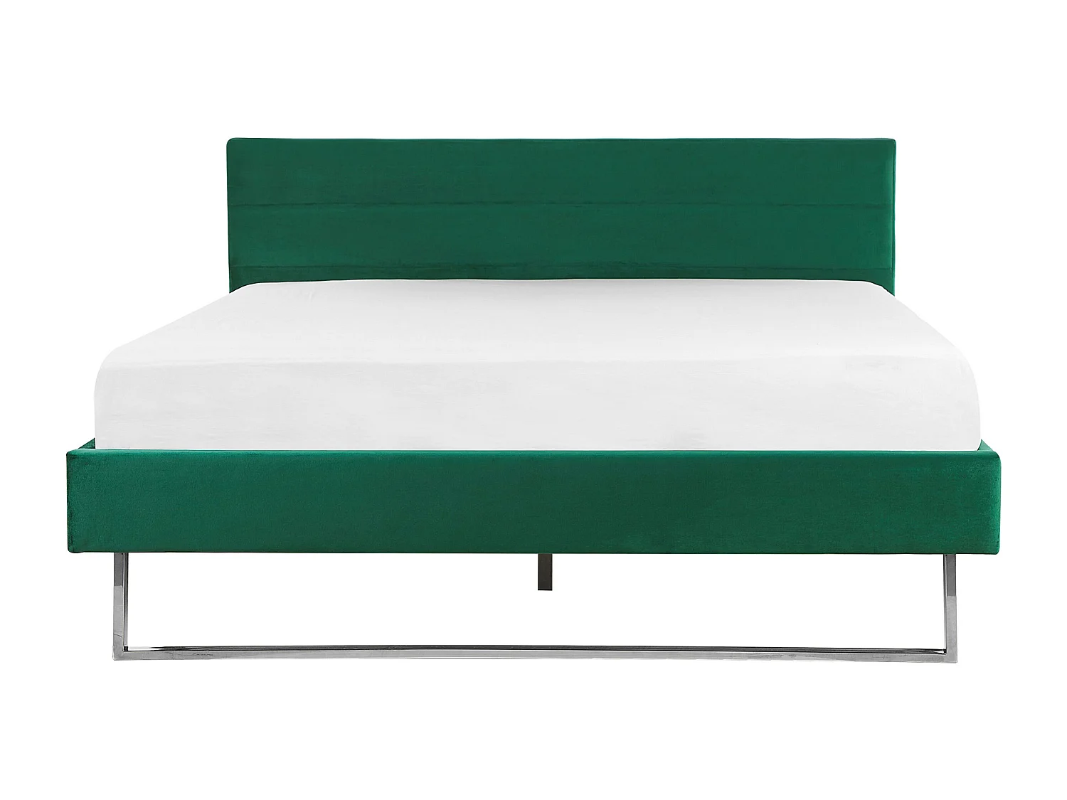 Elegantes Doppelbett aus hochwertigem Samtstoff grün 180x200 cm Bellou