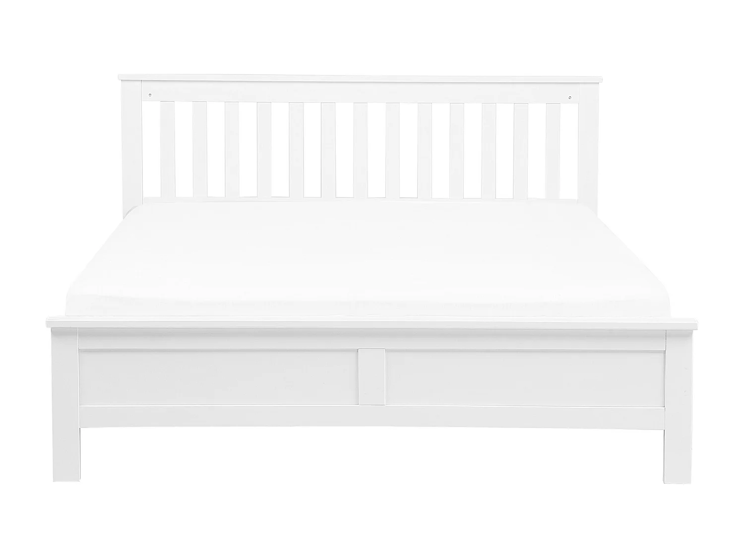 Lit avec sommier Bois de pin MAYENNE 140 x 200 cm Blanc
