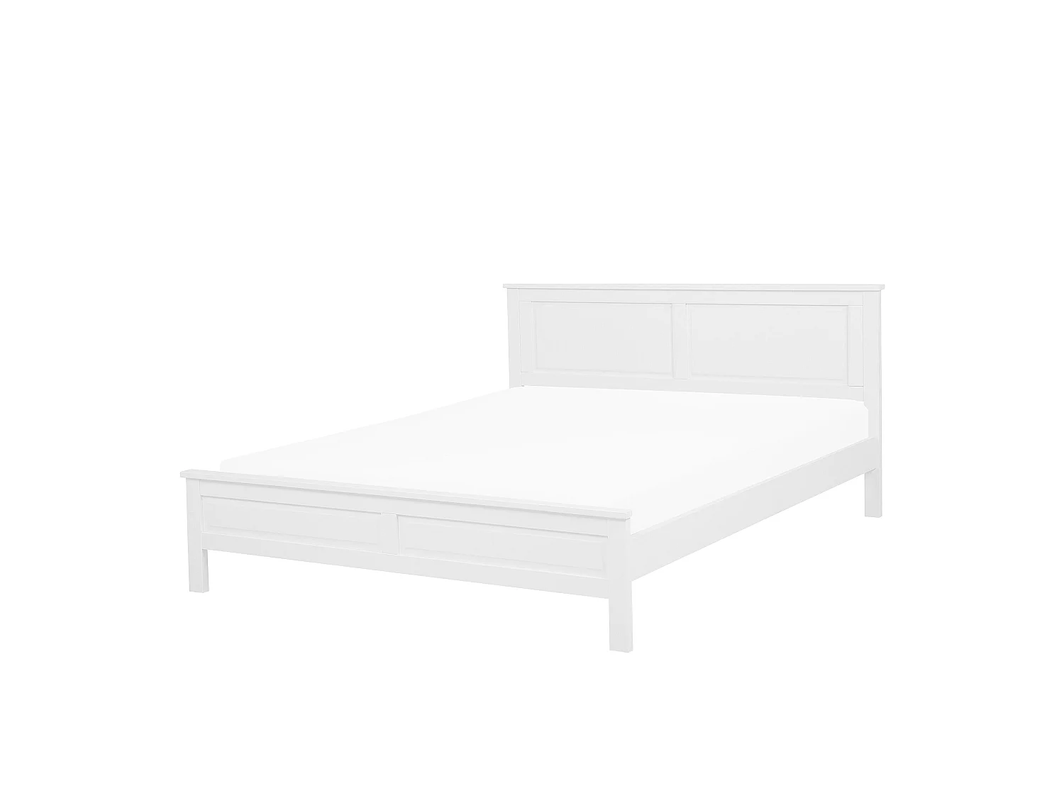 Lit avec sommier Bois de pin OLIVET 160 x 200 cm Blanc