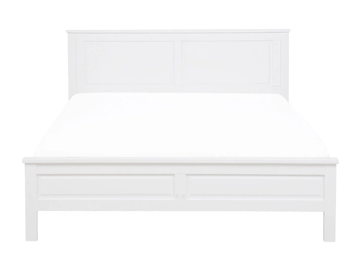 Bett aus Kiefernholz in Weiß mit Lattenrost 160 x 200 cm Holzbett Olivet