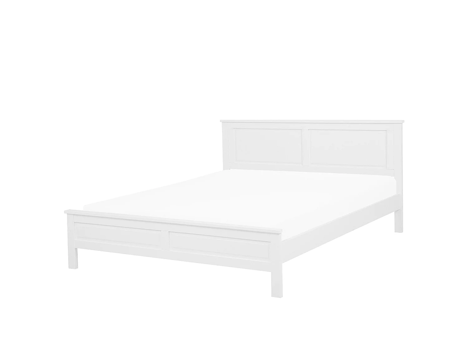 Bett aus Kiefernholz in Weiß mit Lattenrost 160 x 200 cm Holzbett Olivet