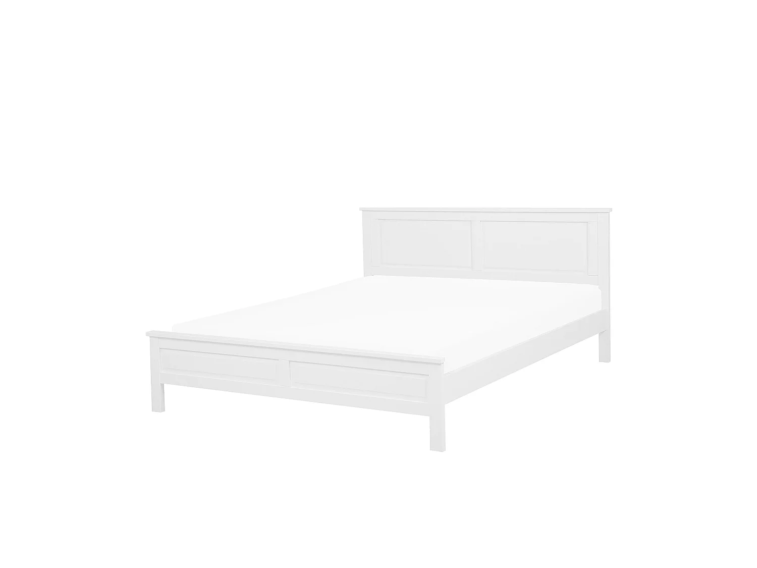 Lit avec sommier Bois de pin OLIVET 160 x 200 cm Blanc