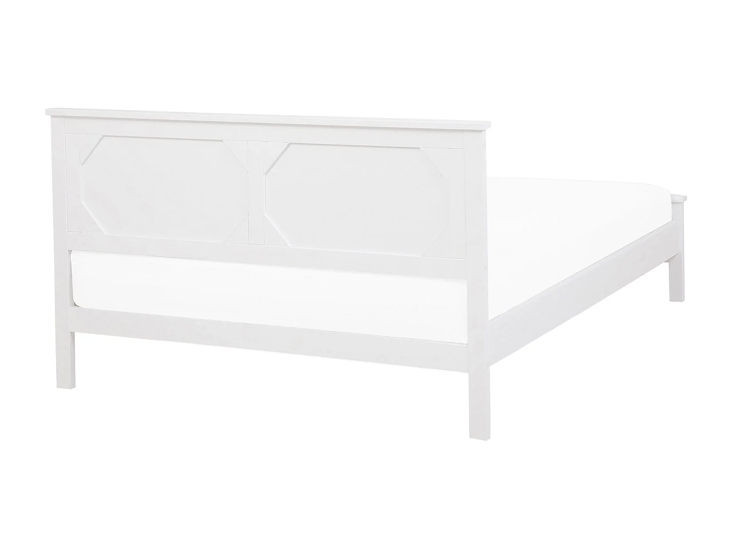 Lit avec sommier Bois de pin OLIVET 160 x 200 cm Blanc