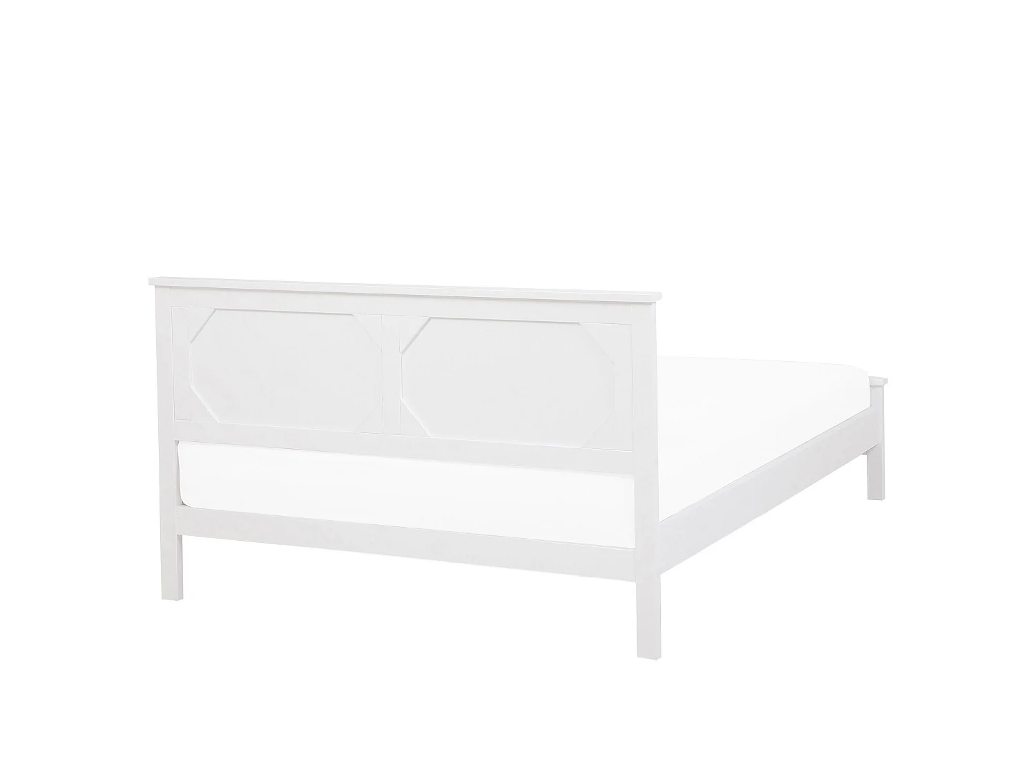 Lit avec sommier Bois de pin OLIVET 160 x 200 cm Blanc