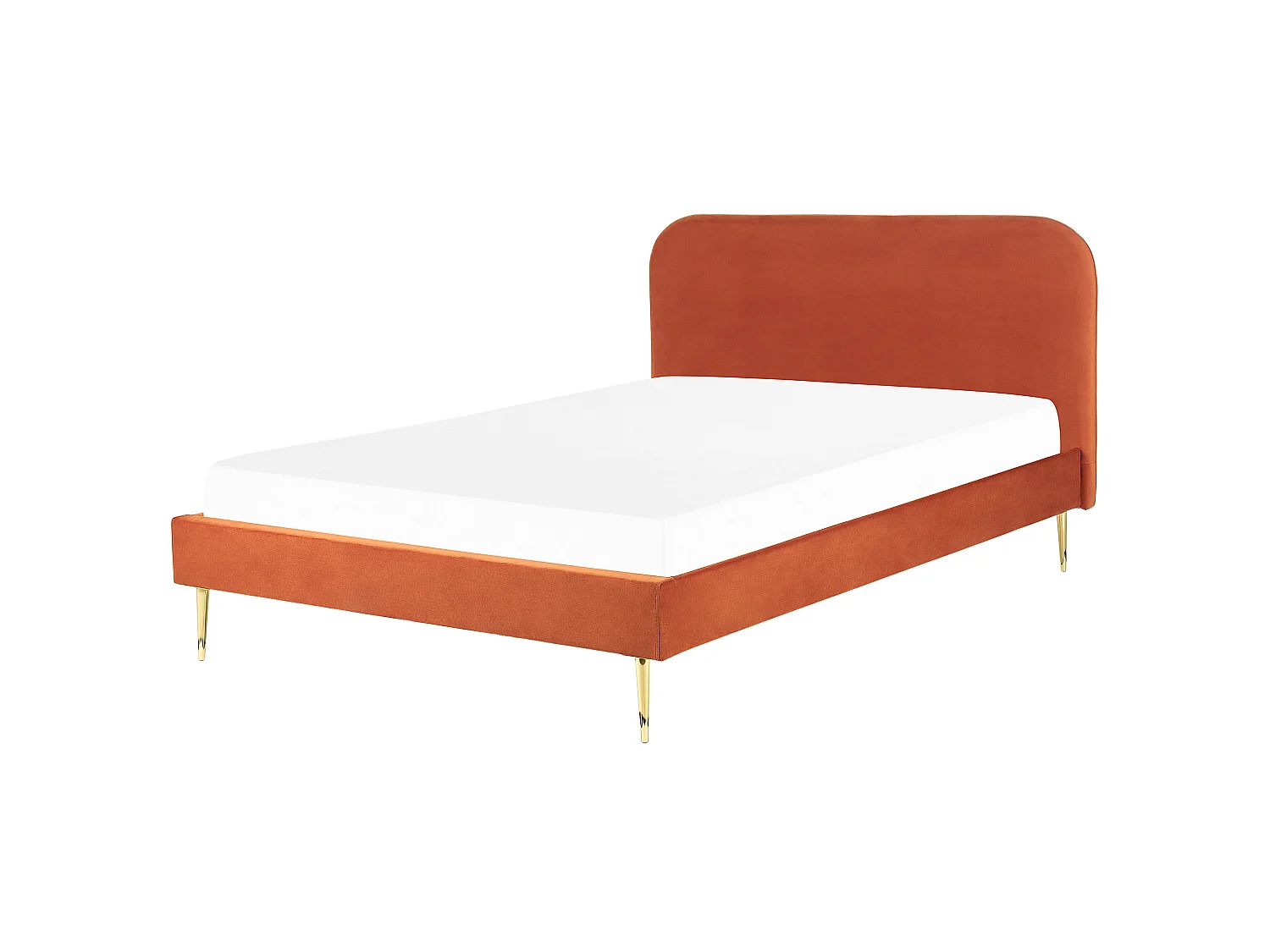 Lit avec sommier Velours FLAYAT 180 x 200 cm Orange