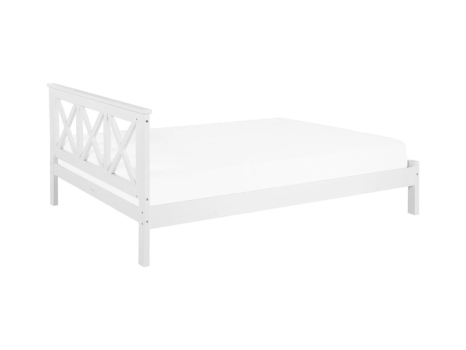 Lit avec sommier Bois de pin TANNAY 180 x 200 cm Blanc