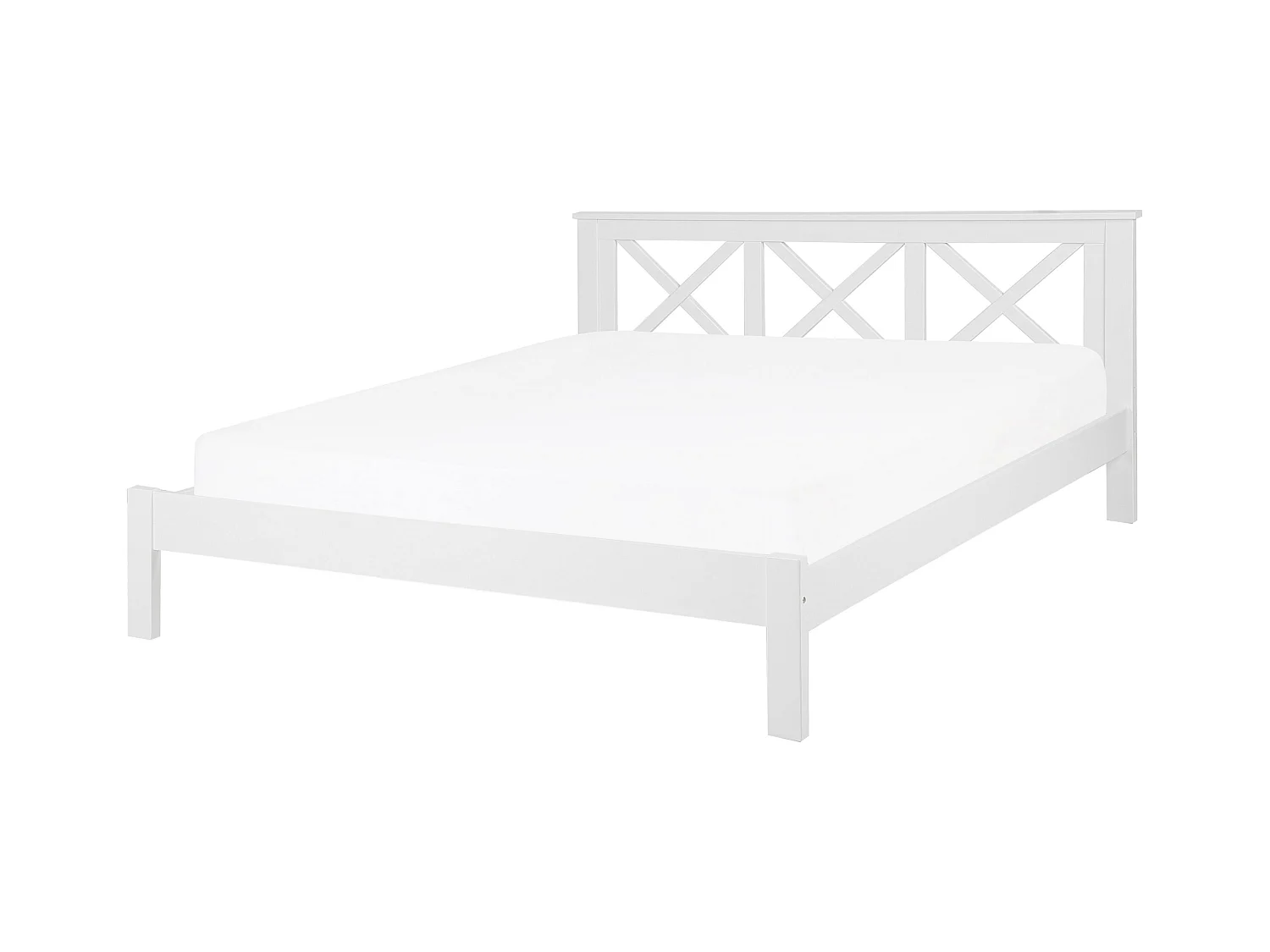 Lit avec sommier Bois de pin TANNAY 180 x 200 cm Blanc