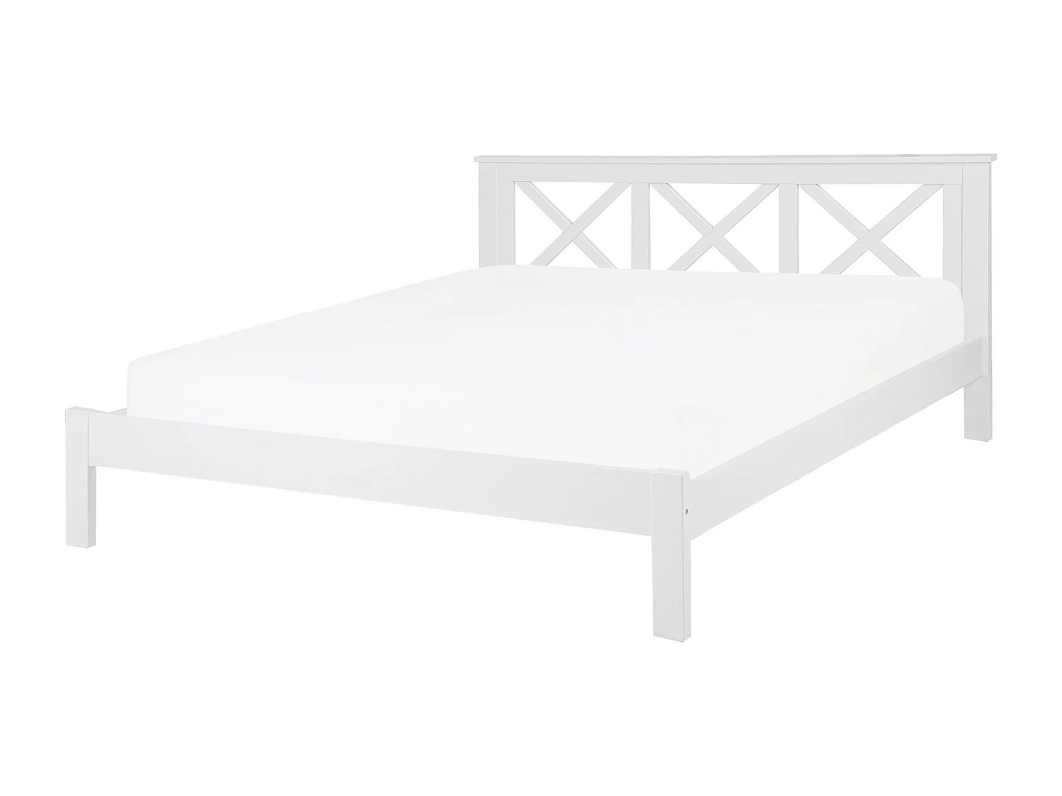 Bett mit Lattenrost Kiefernholz TANNAY 180 x 200 cm Weiss