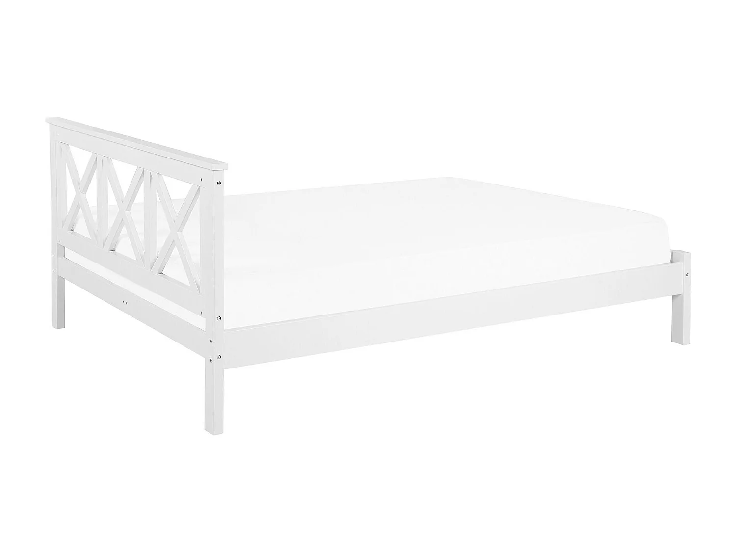 Bett mit Lattenrost Kiefernholz TANNAY 180 x 200 cm Weiss