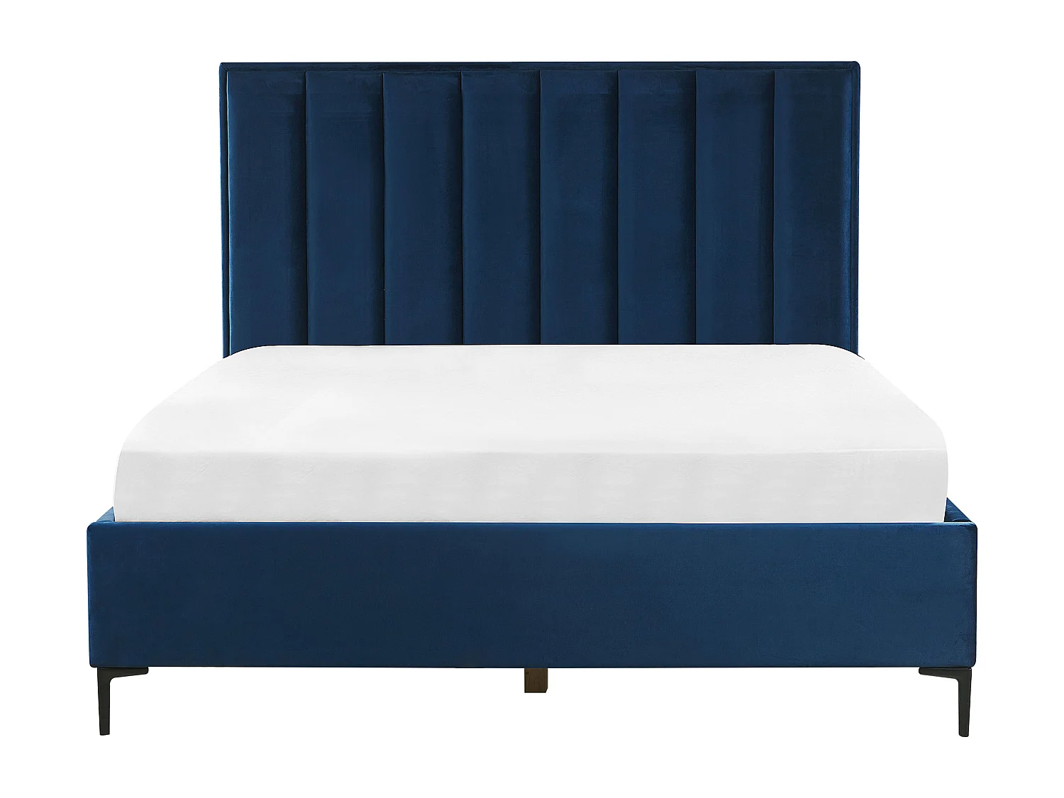 Letto contenitore Velluto SEZANNE 160 x 200 cm Blu marino