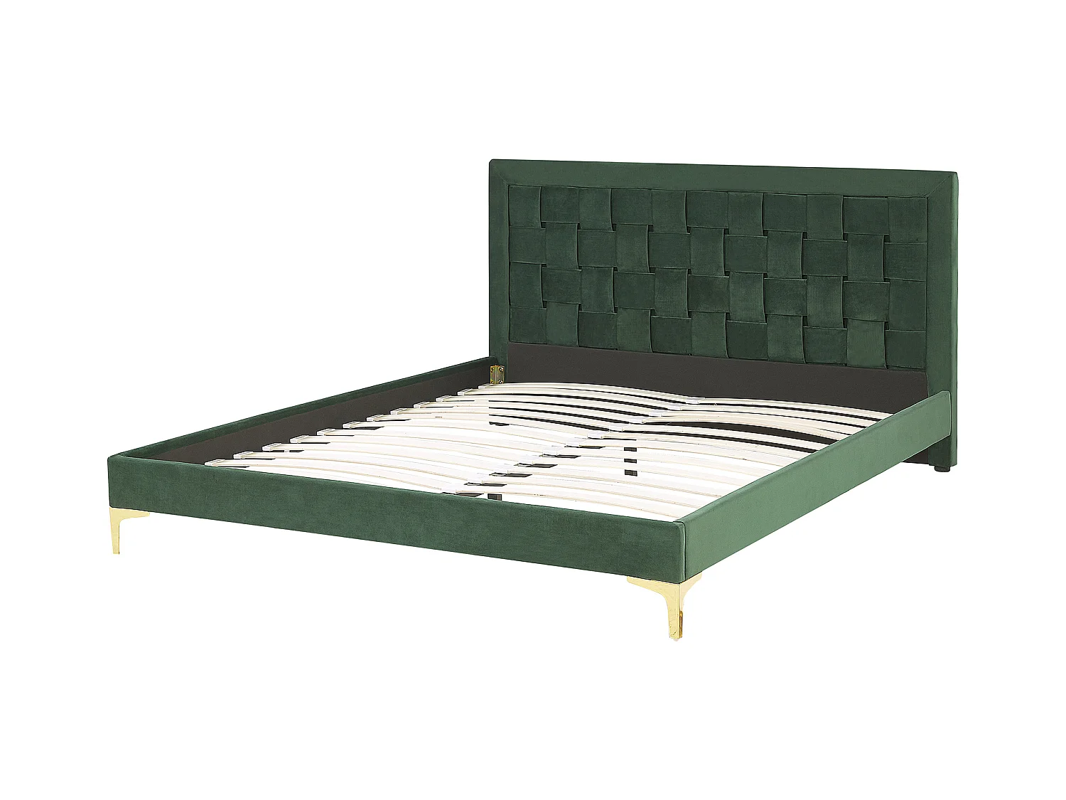 Lit avec sommier Velours LIMOUX 180 x 200 cm Vert foncé
