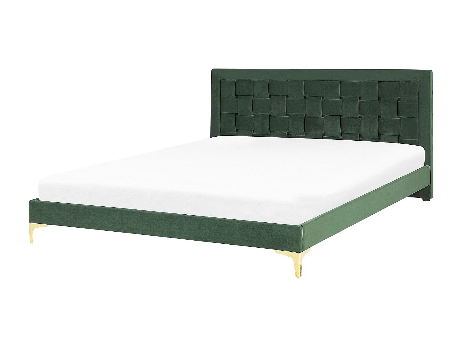 Lit avec sommier Velours LIMOUX 180 x 200 cm Vert foncé