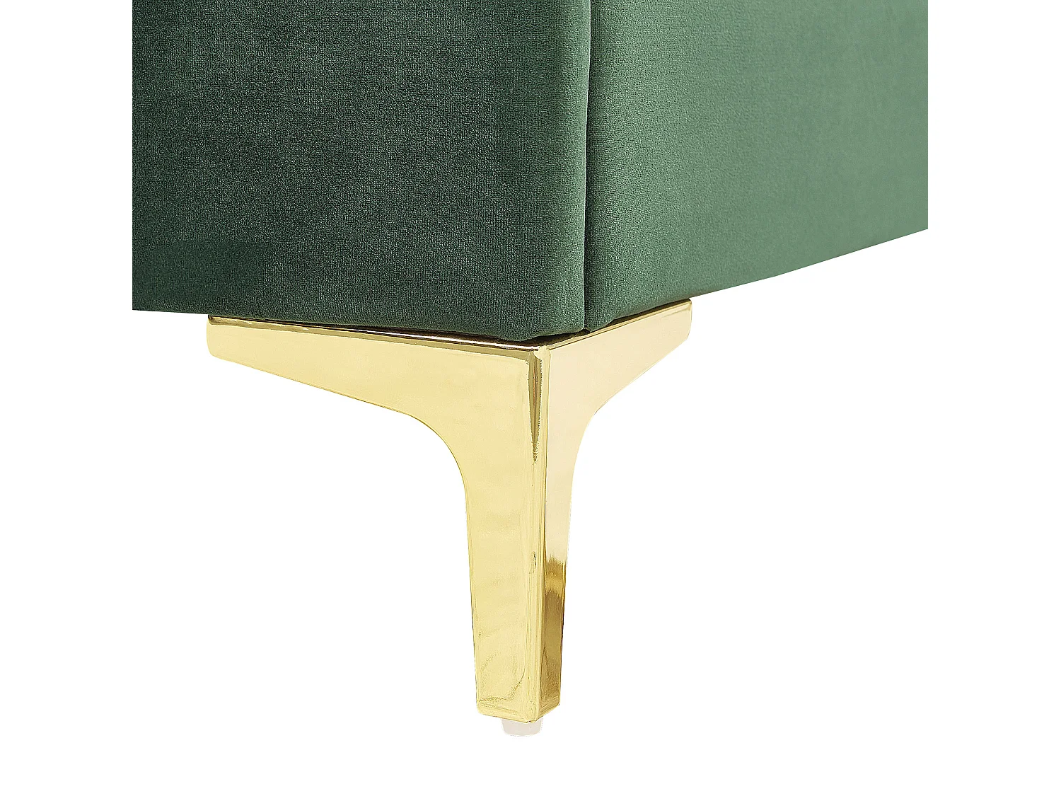 Luxuriöses Doppelbett aus Samtstoff in Dunkelgrün mit Lattenrost 180 x 200 cm Limoux