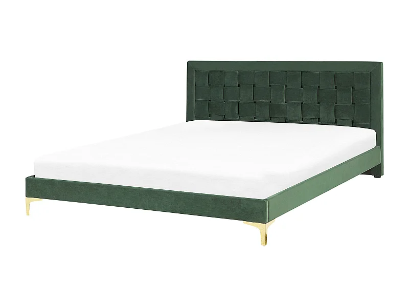 Lit avec sommier Velours LIMOUX 180 x 200 cm Vert foncé