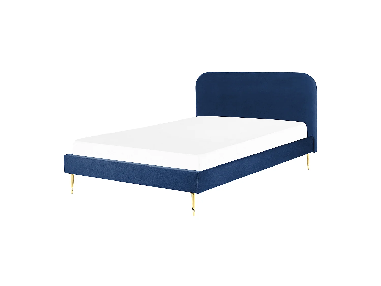 Lit avec sommier Velours FLAYAT 180 x 200 cm Bleu marine