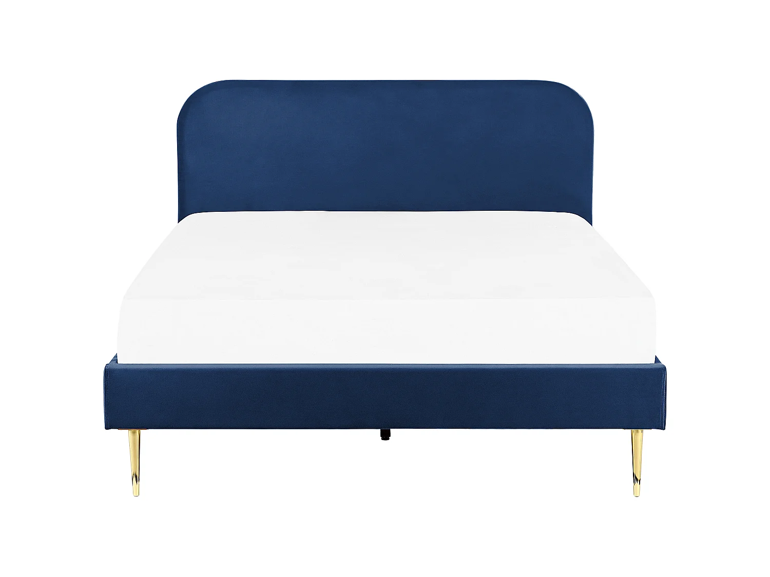 Lit avec sommier Velours FLAYAT 180 x 200 cm Bleu marine