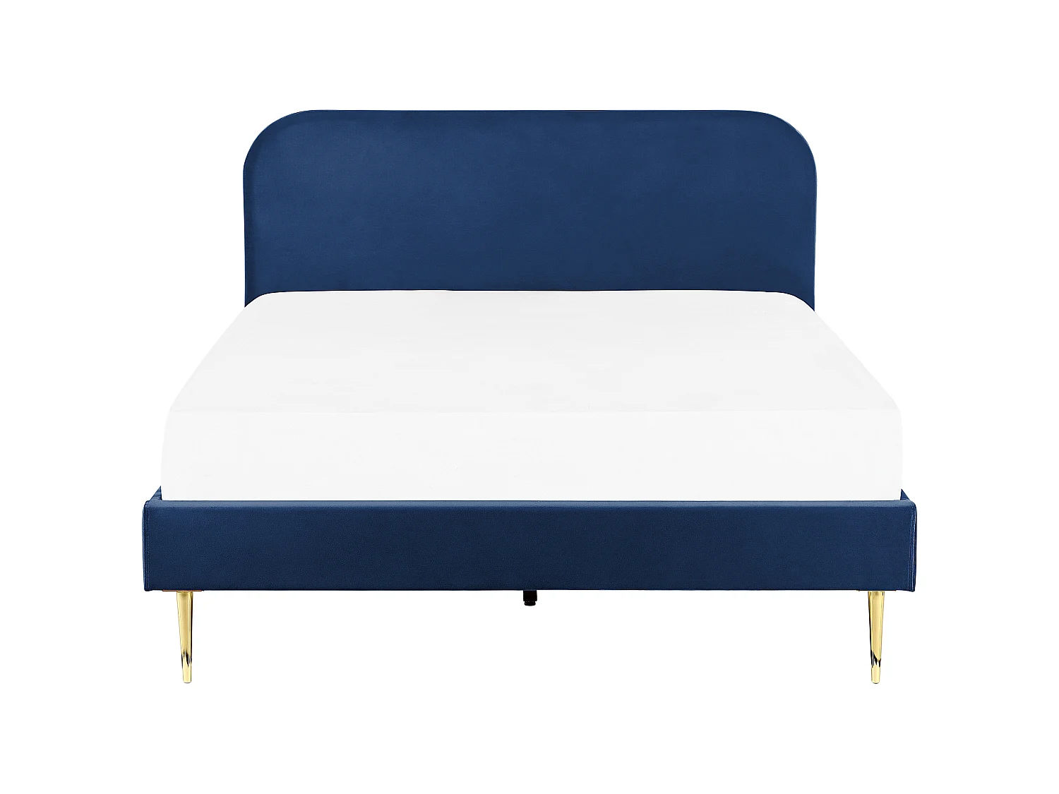 Lit avec sommier Velours FLAYAT 180 x 200 cm Bleu marine