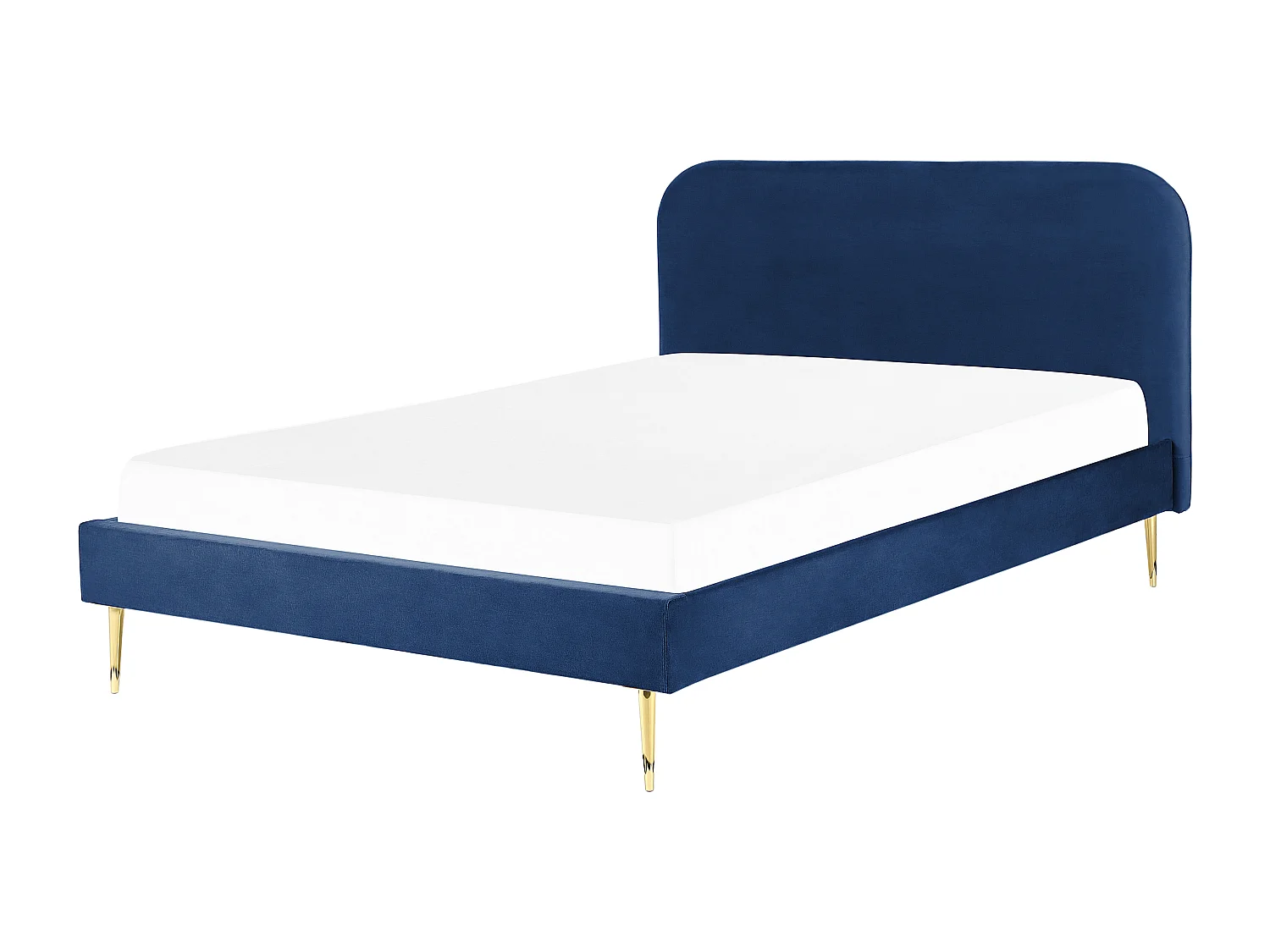 Lit avec sommier Velours FLAYAT 180 x 200 cm Bleu marine