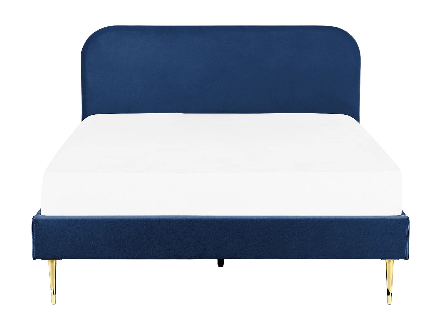 Lit avec sommier Velours FLAYAT 180 x 200 cm Bleu marine