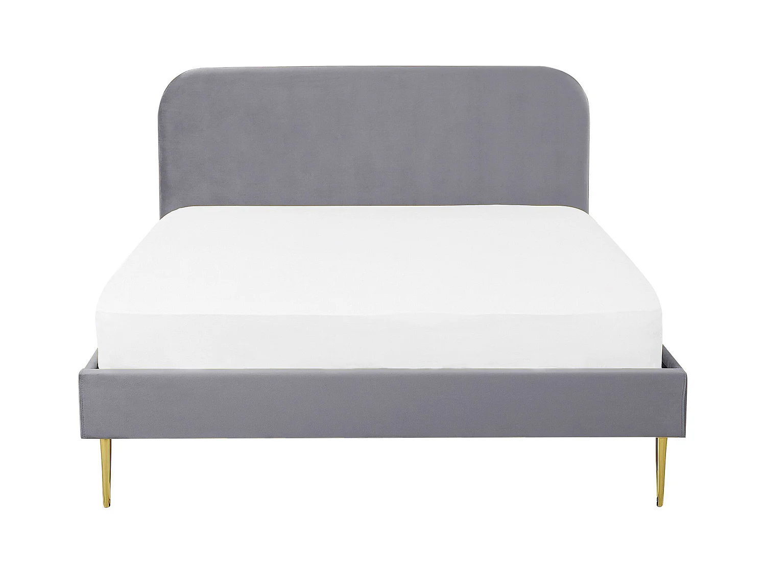 Lit avec sommier Velours FLAYAT 180 x 200 cm Gris